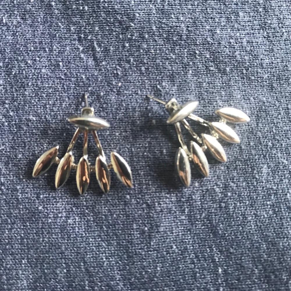 Edgy Front and Back Sterling Silver Earrings